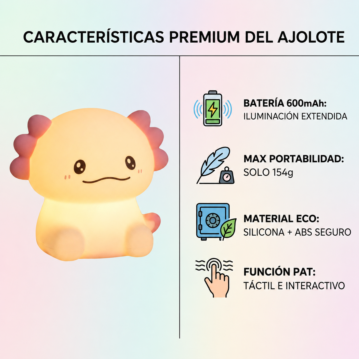 Lámpara Ajolote Silicona